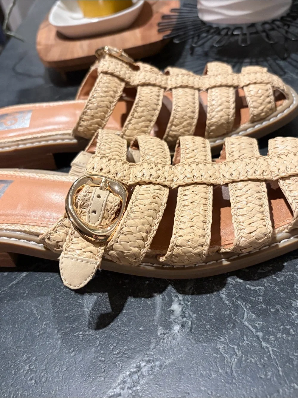 Dolce Vida Fyona Fisherman Sandals in Rafia